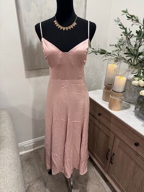 Express Dusty Rose Spaghetti Strap Midi Dress